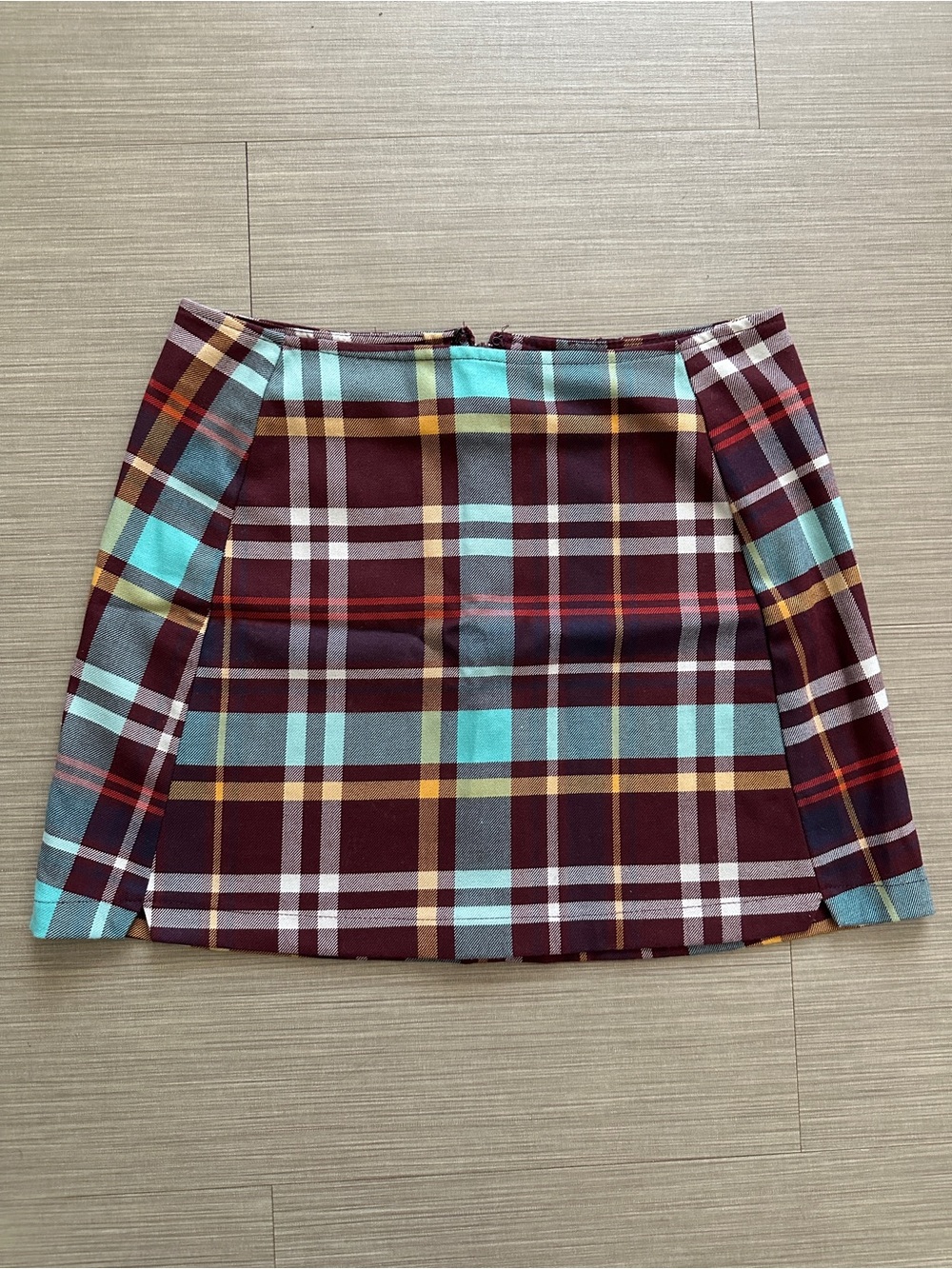 Urban Outfitters Plaid Notch Pelmet Mini Skirt